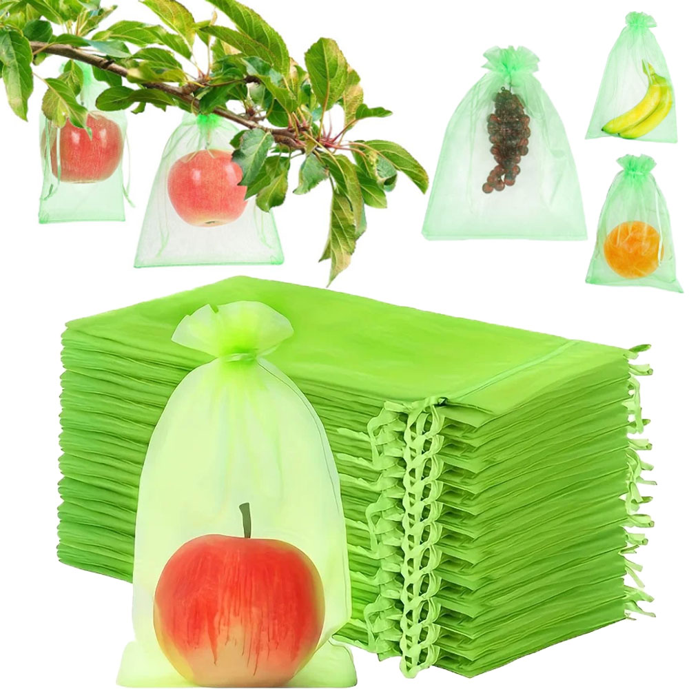 Grow Bag - 100 Stück grüne Schutztaschen mit Reißverschluss,