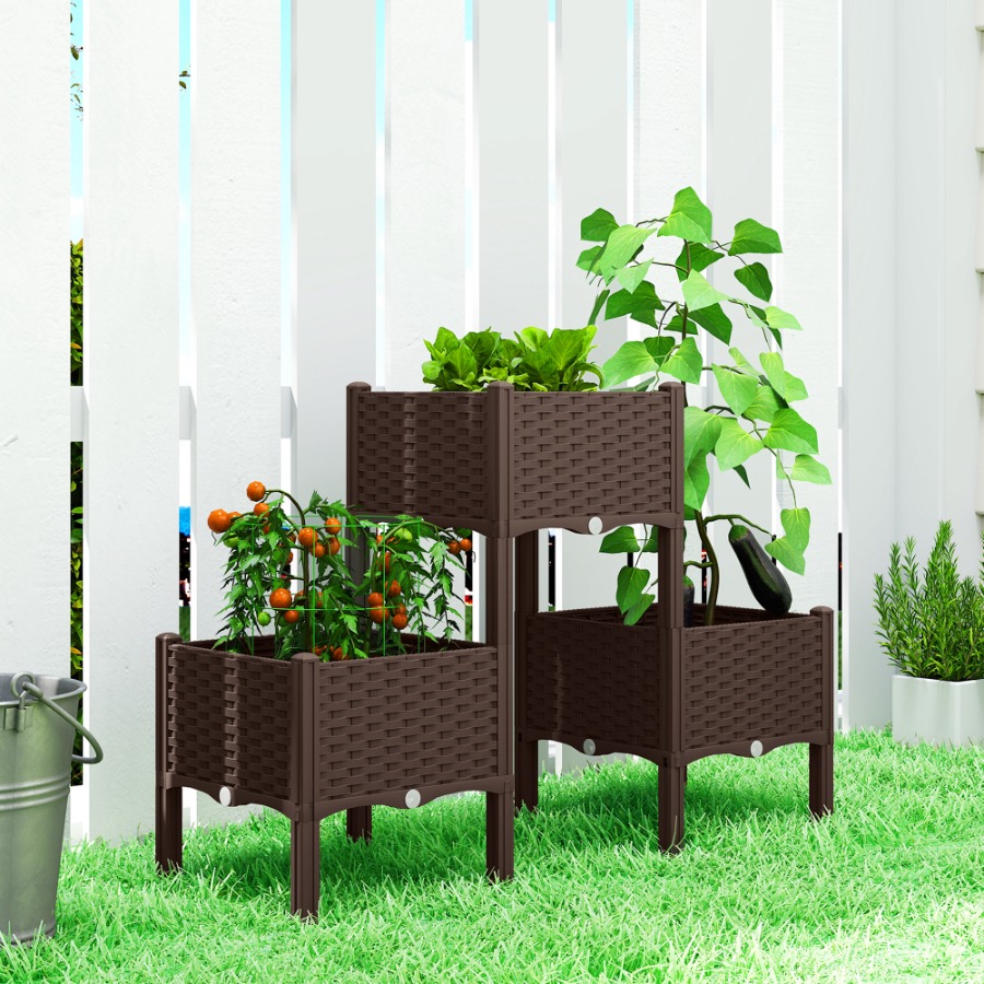 Self Watering Planter - Kunststoff-Hochbeet mit Beinen, selbstbewässernde, erhöhte Pflanzkästen