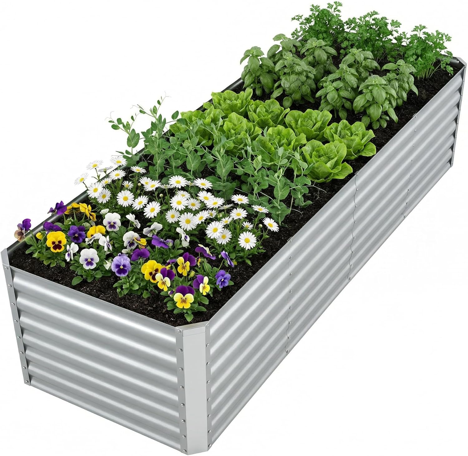 Raised Garden Bed - Outdoor Verzinktes Hochbeet für Gemüse und