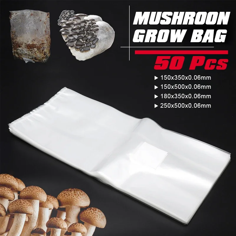 Grow Bag - 50 Stück PVC-Pilz wachsen Beutel Laich