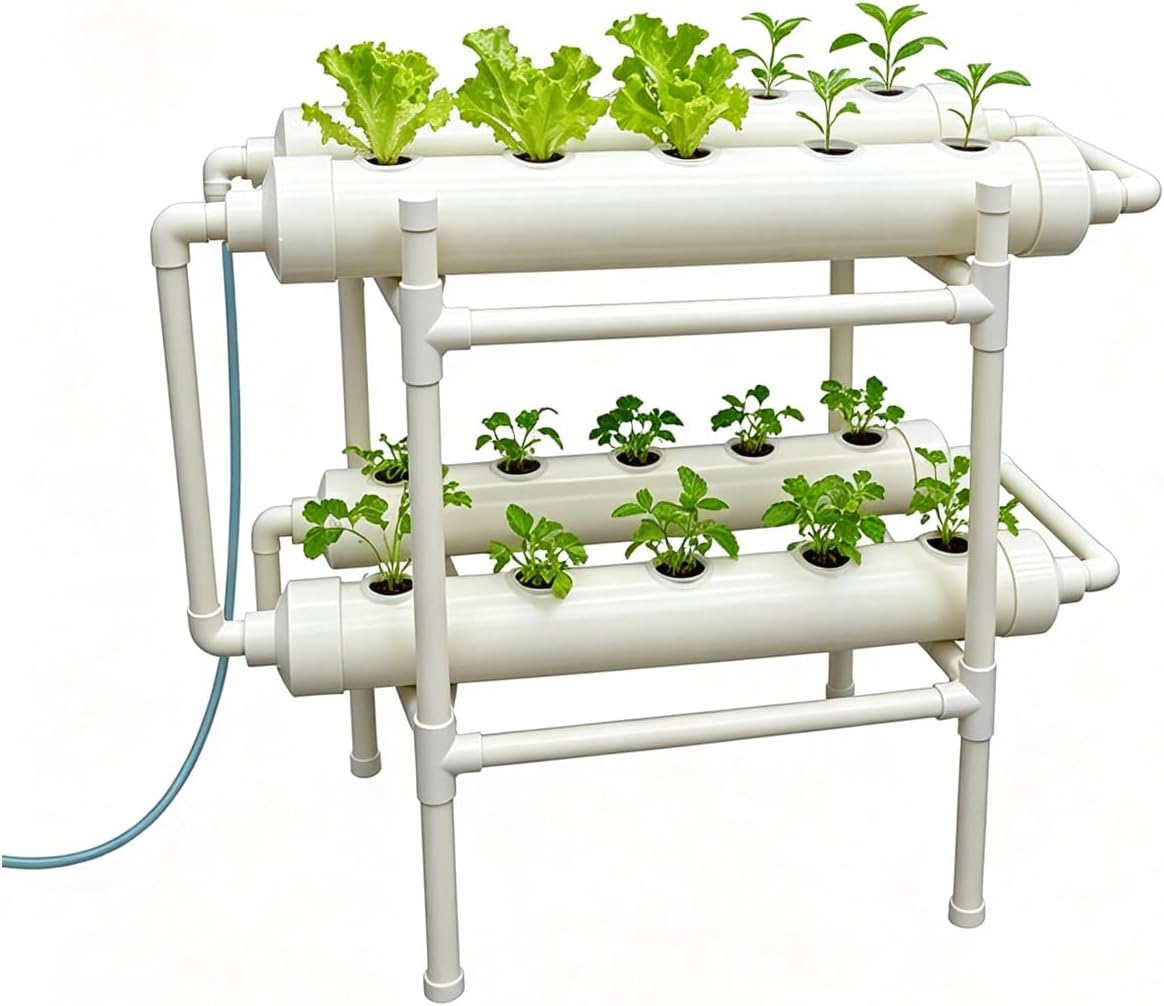 Hydroponic Kit - Hydroponisches Anbausystem 20 Löcher 4 Rohre