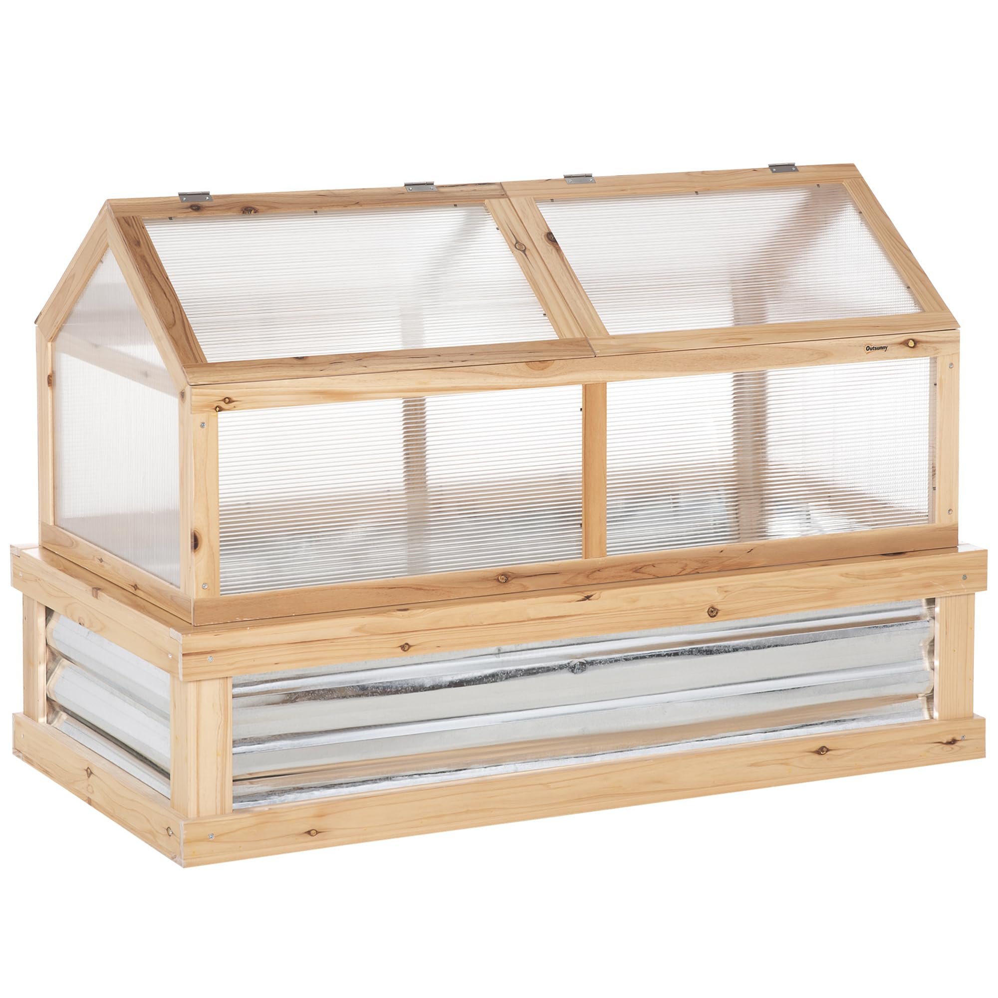 Raised Garden Bed - Hochbeet, Mini-Gewächshaus aus Polycarbonat, Natur