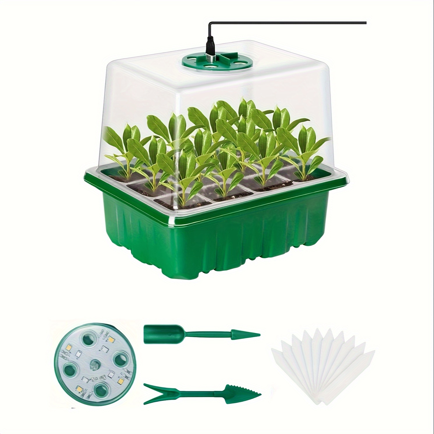 Grow Light Led - Sämling-Anzuchtset - 1/2/3 Sets, 8 LED-Pflanzenlampen,