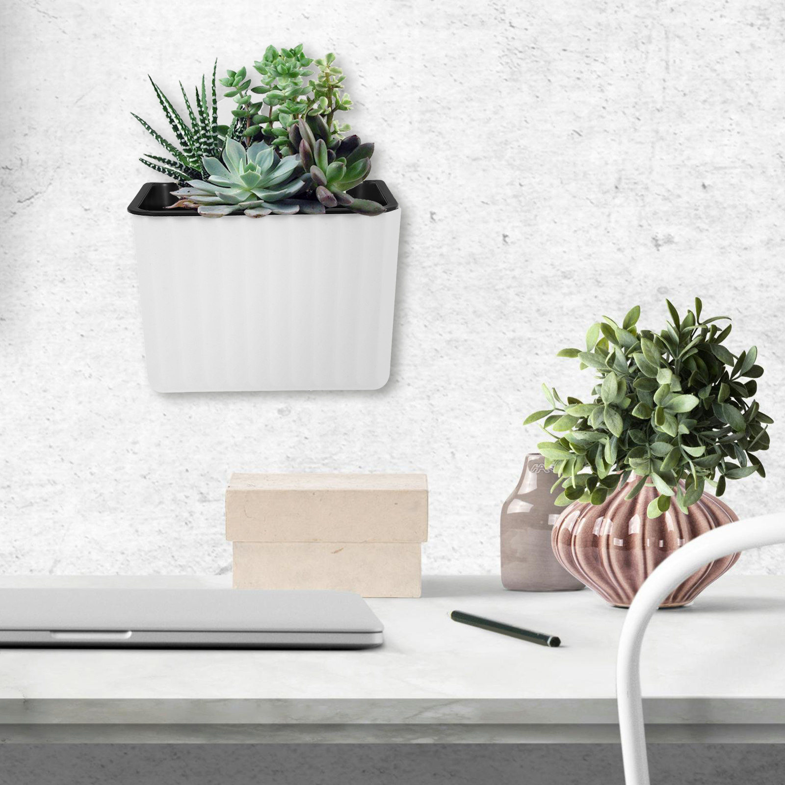 Self Watering Planter - 2 Stück Wandmontierte Blumentöpfe Selbstbewässernde Pflanzgefäße