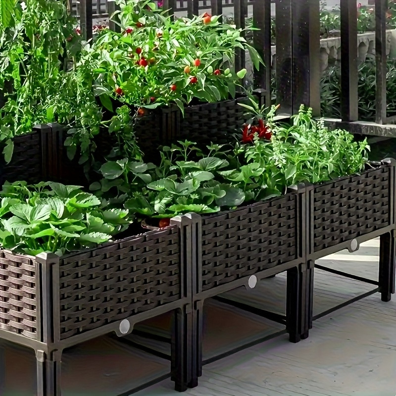 Raised Garden Bed - Garten-Hochbeet, Erhöhter Blumen-Pflanzkasten mit Selbstbewässerungssystem und