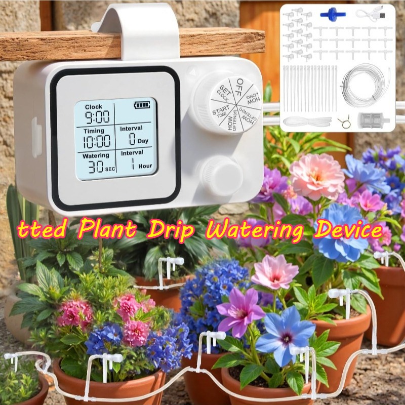 Watering Can - Automatische Bewässerungsanlage Garten-Bewässerungstimer LCD-Anzeige Einmaliges Aufladen