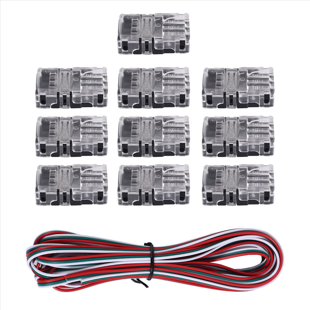 Grow Light Led - Kompatible 11-teilige, abstimmbare 3-Pin-LED-Streifen-Verbinder, 10-mm-LED-Streifenlicht-Verbinder, LED-Streifen-Verbindungsansc