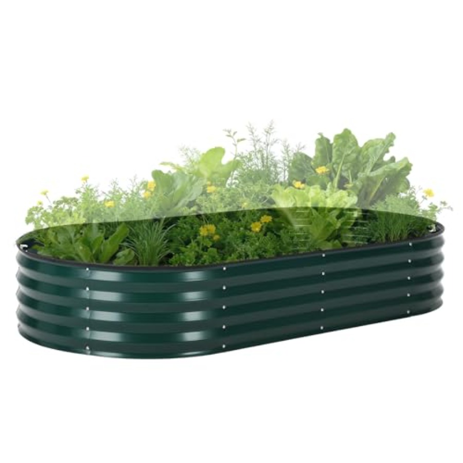 Raised Garden Bed - Outdoor-Hochbeet-Set aus verzinktem Stahl mit Abdeckung: