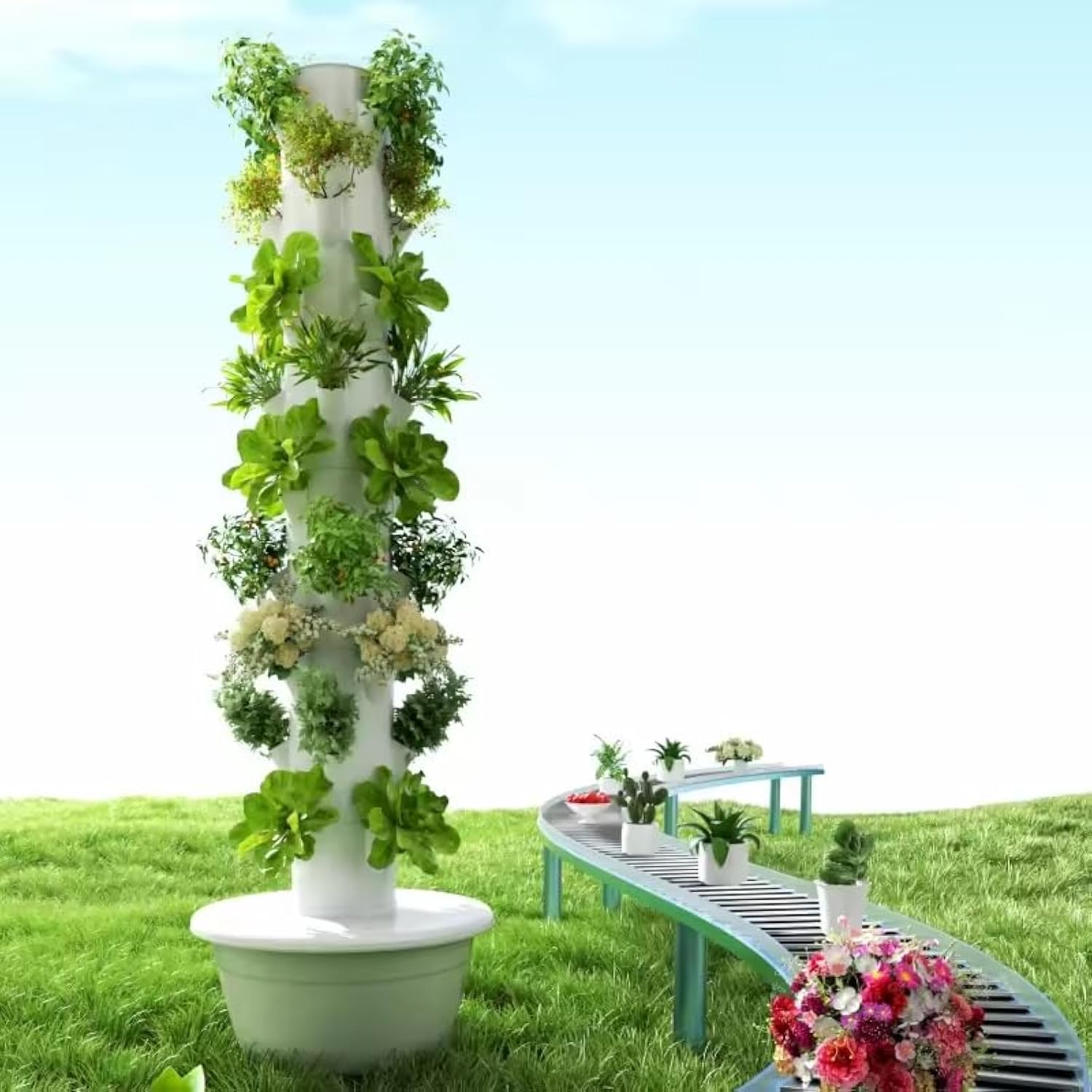 Vertical Planter - Vertikaler Hydroponischer Anbauturm Aeroponischer Turm für