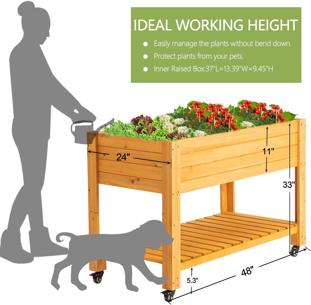 Mobiles Holz-Hochbeet, Naturho – Raised Garden Bed Bewertung und Preis