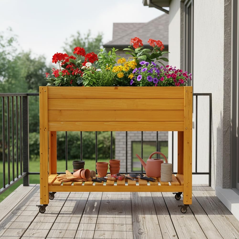 Mobiles Holz-Hochbeet, Naturho – Raised Garden Bed Bewertung und Preis