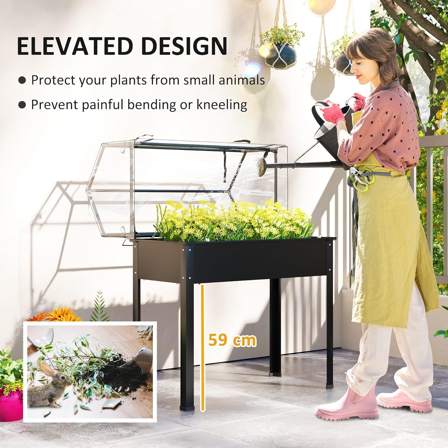 Für den Außenbereich - Schwarz – Raised Garden Bed Bewertung und Preis