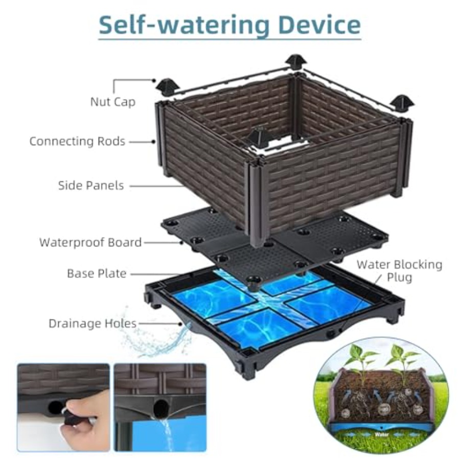 Selbstbewässernder Hochbeet-Pf – Self Watering Planter Bewertung und Preis