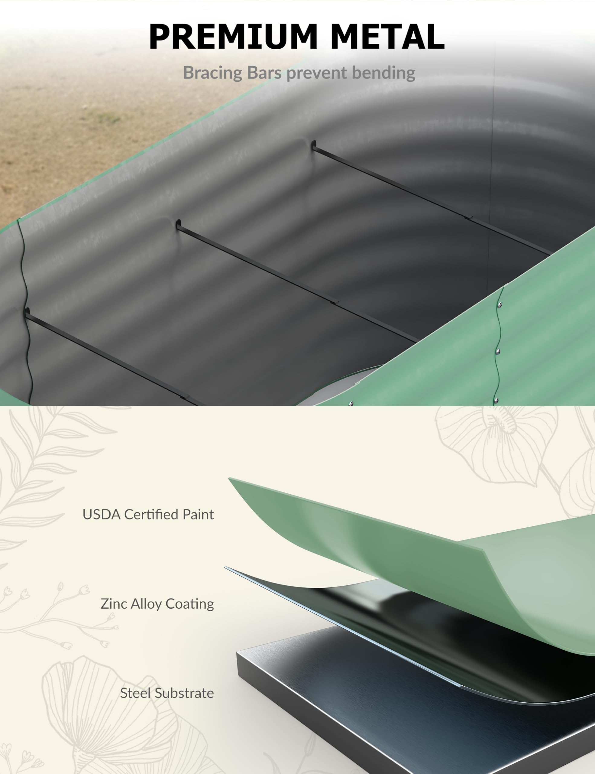 8x4x1,5 ft Verzinktes Hochbeet – Raised Garden Bed Bewertung und Preis