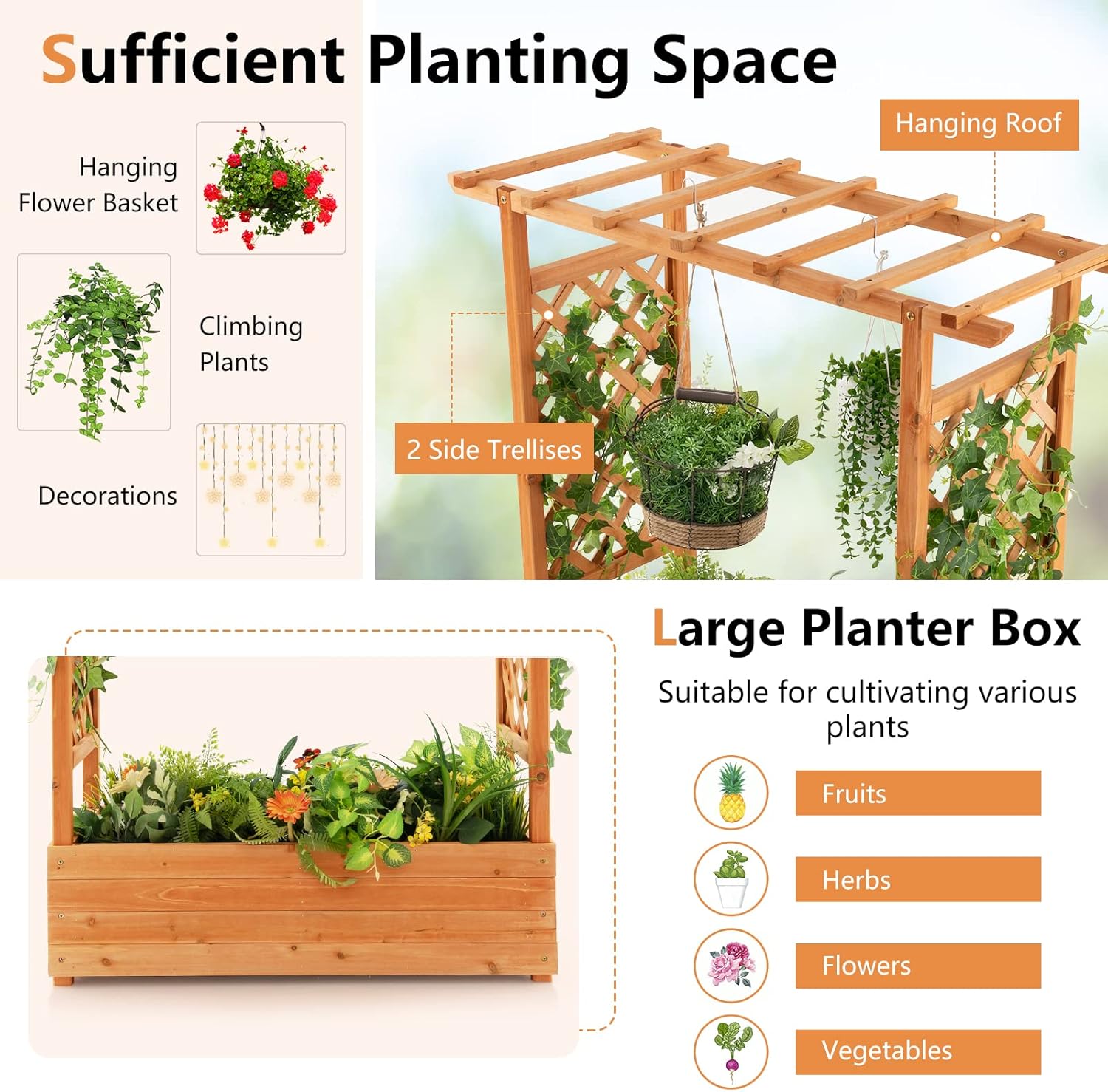 Holz-Hochbeet mit Bogenrankgit – Raised Garden Bed Bewertung und Preis