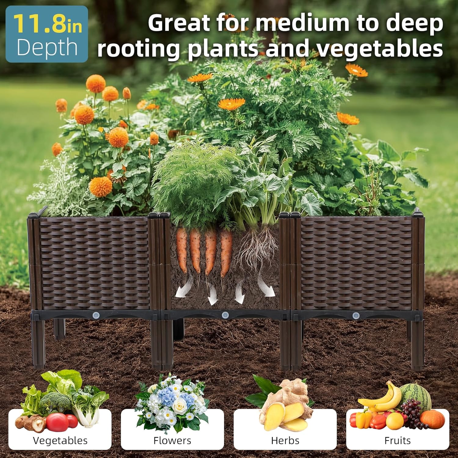 Outdoor-Garten-Rattan-Pflanzge – Self Watering Planter Bewertung und Preis