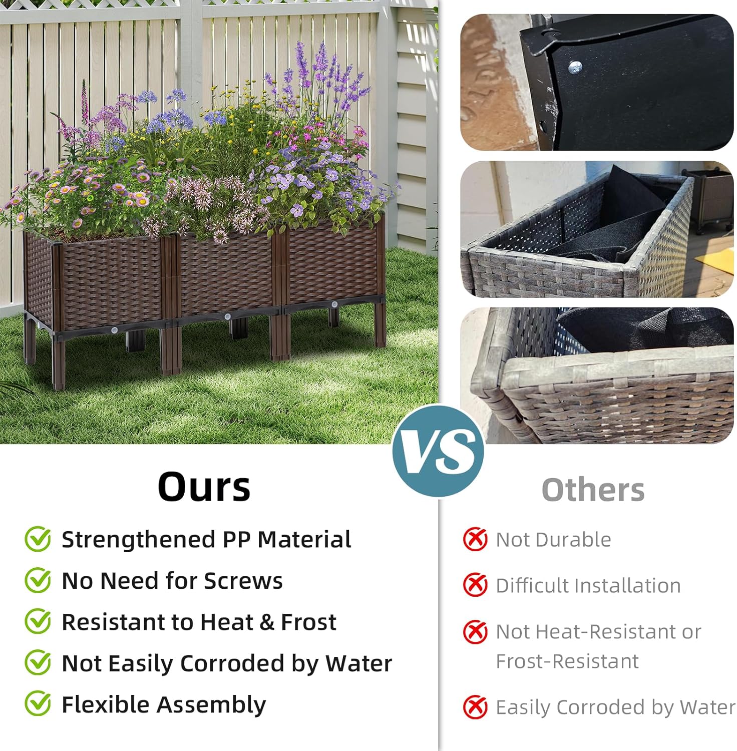 Outdoor-Garten-Rattan-Pflanzge – Self Watering Planter Bewertung und Preis